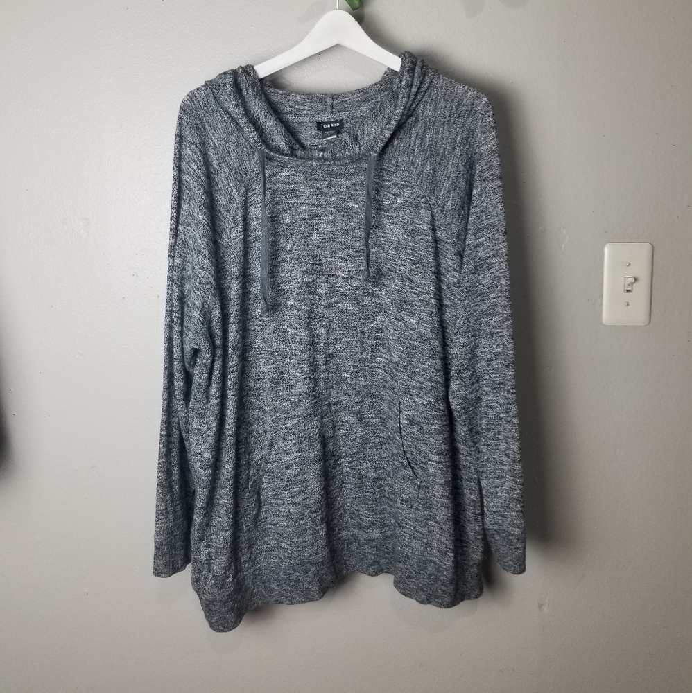 Torrid heathered grey long sleeves hoodie size 3